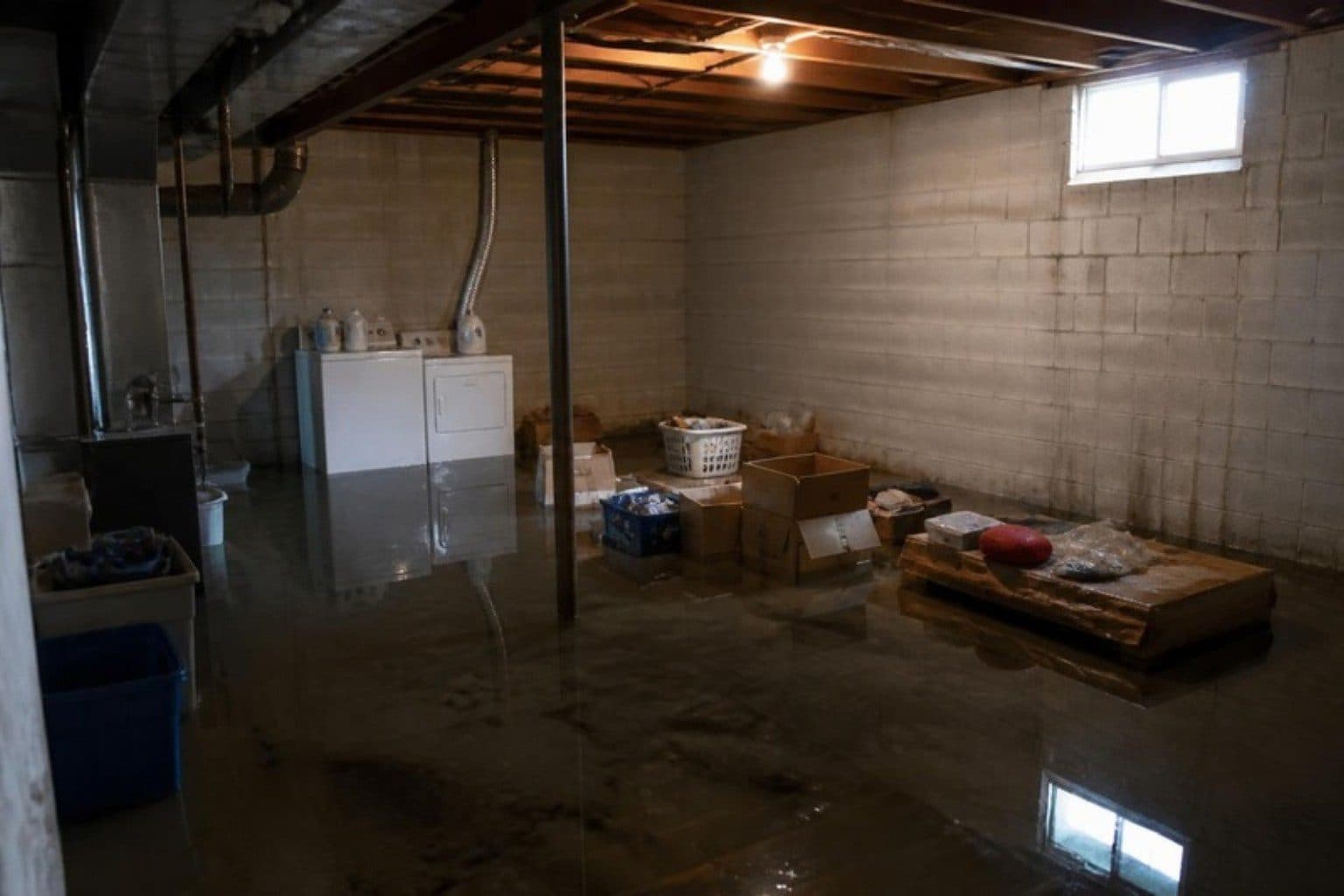 Before: Flooded basement, Scarborough